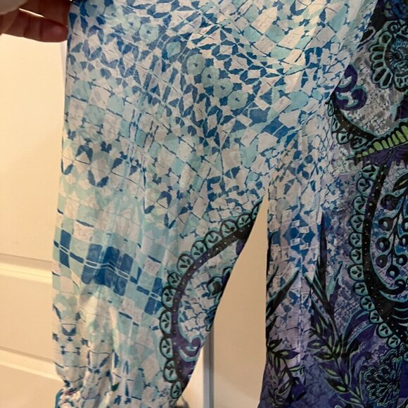 Hale Bob Silk Blouse Cut Out Paisley Size Medium M - Picture 7 of 8